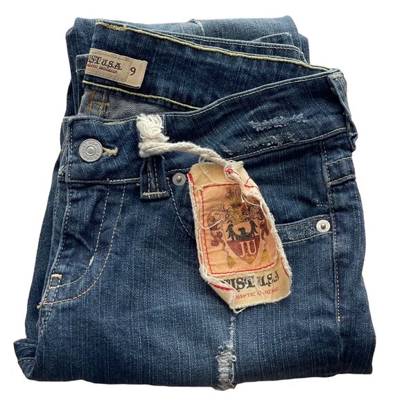 New Just U.S.A. Authentic Originals Distressed Jeans Skinny Leg Junior Size 9 - Picture 2 of 5